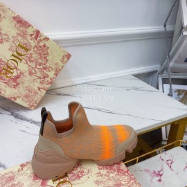 Dior Autumn And Winter New Flying Woven Sneakers For Women Orange