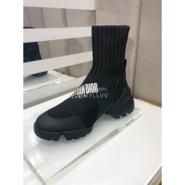 Dior Autumn Winter New Leisure Elastic Sock Boots Black