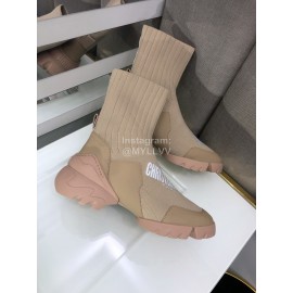 Dior Autumn Winter New Leisure Elastic Sock Boots Khaki