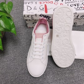 Dolce Gabbana Silk Leather Casual Shoes Pink For Men And Women 