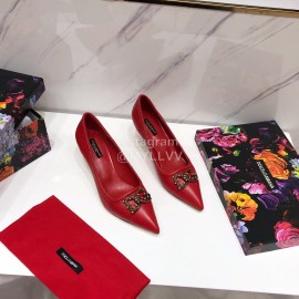 Dolce Gabbana Autumn New Calf High Heels For Women Red