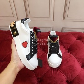 Dolce Gabbana Silk Leather New Casual Shoes For Women Black