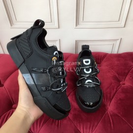 Dolce Gabbana Fashion Black Leather Casual Shoes For Men And Women