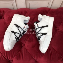 Dolce Gabbana Fashion White Silk Leather Casual Sneakers For Men And Women