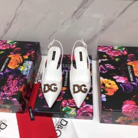 Dolce Gabbana Soft Sheepskin High Heels Sandals For Women White