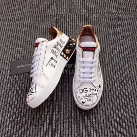 Dolce Gabbana Fashion Silk Leather Love Casual Shoes For Men And Women