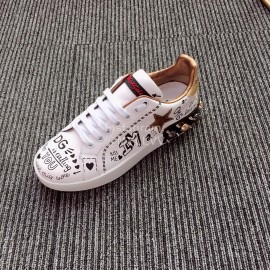 Dolce Gabbana Fashion Silk Leather Love Casual Shoes For Men And Women