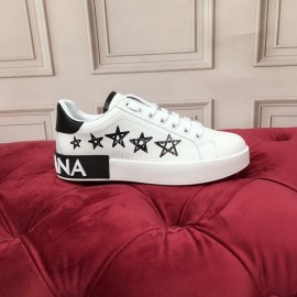 Dolce Gabbana New Five-Pointed Star Silk Leather Casual Shoes For Men And Women