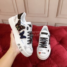 Dolce Gabbana New Butterfly Silk Leather Casual Shoes For Men And Women