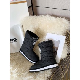 Dolce Gabbana Waterproof Warm Down Boots For Women Black