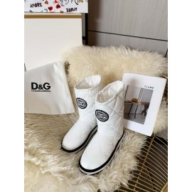 Dolce Gabbana Waterproof Warm Down Boots For Women White