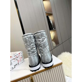 Dolce Gabbana Waterproof Warm Down Boots For Women Silver