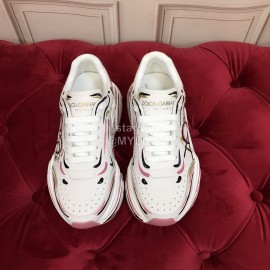 Dolce Gabbana Silk Leather Sneakers For Men And Women Pink