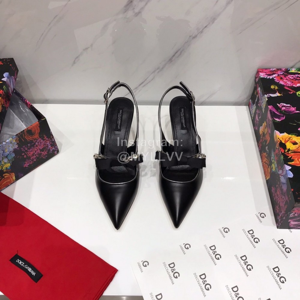 Dolce Gabbana Cowhide Pointed High Heels For Women Black