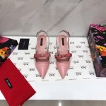 Dolce Gabbana Cowhide Pointed High Heels For Women Pink