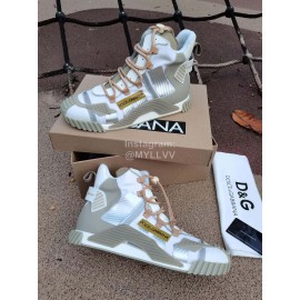 Dolce Gabbana New High Top Color Blocking Sneakers For Men And Women Coffee