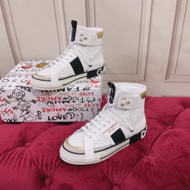 Dolce Gabbana Silk Leather High Top Sneakers For Women 