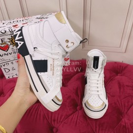 Dolce Gabbana Silk Leather High Top Sneakers For Women 