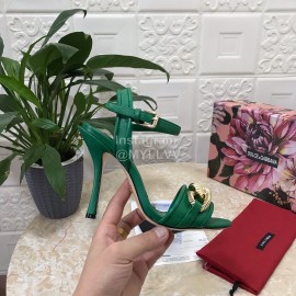 Dolce Gabbana Cowhide High Heeled Sandals For Women Green