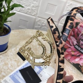 Dolce Gabbana Cowhide Diamond High Heeled Sandals For Women