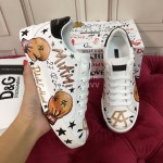 Dolce Gabbana Fashion Cowhide Canvas Lace Up Shoes For Women 
