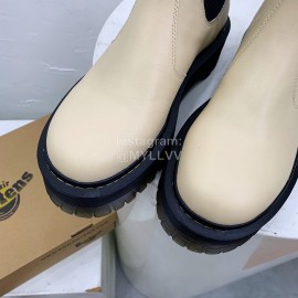 Drmartens Cool Calf Thick Soles Short Boots For Women Beige