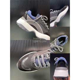 Dsquared2 Cowhide Mesh Sneakers For Men Gray
