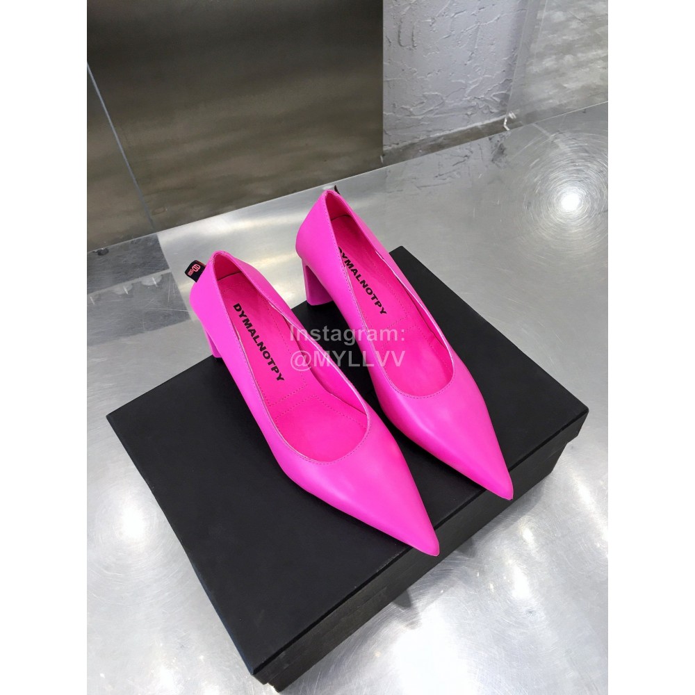 Dymalnotpy Cowhide Pointed Heel Highed Heels For Women Rose Red