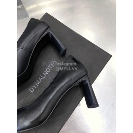 Dymalnotpy Cowhide Pointed Heel Highed Heels For Women Black