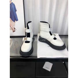 Dymonlatry Summer Leather Hollow Martin Boots For Women White