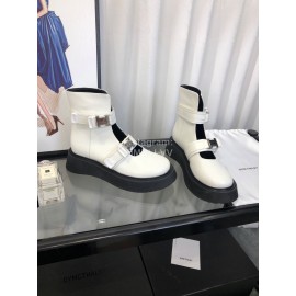 Dymonlatry Summer Leather Hollow Martin Boots For Women White