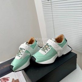 Dymonlatry Cowhide Nylon Thick Soled Sports Shoes For Women Green