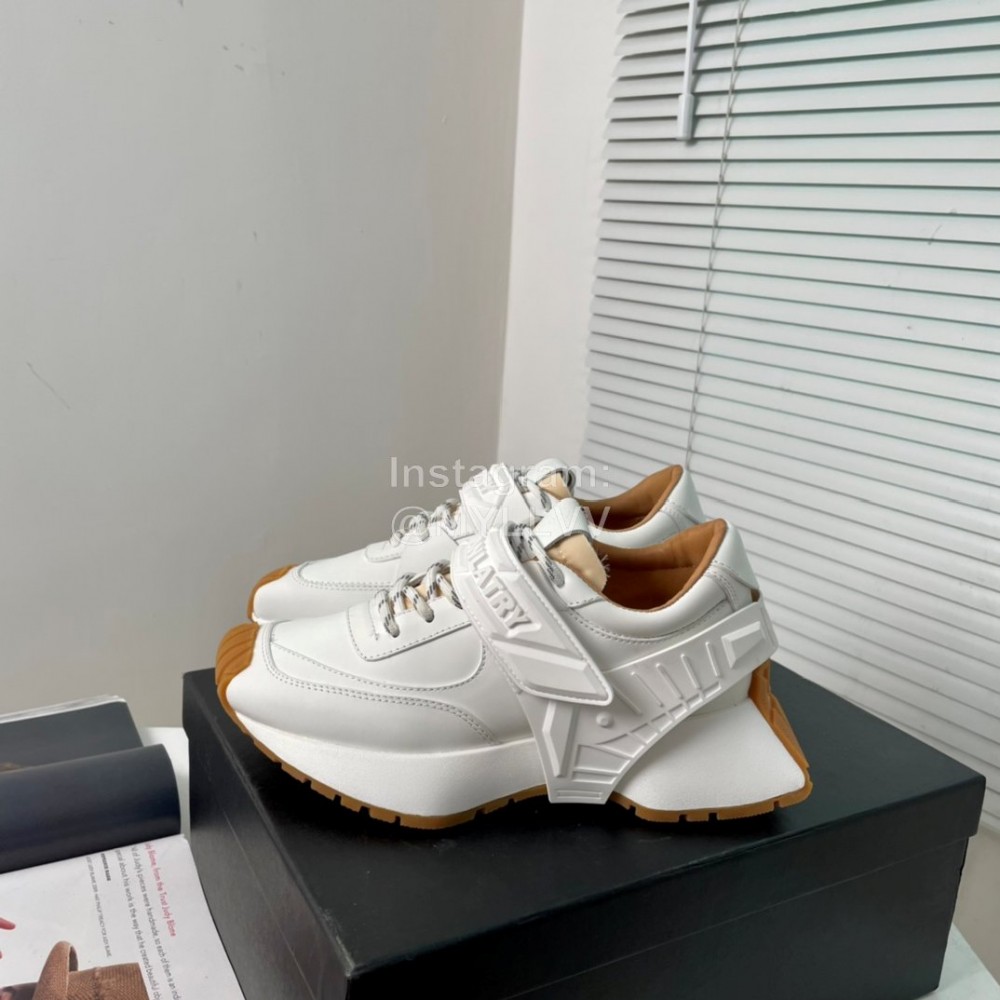 Dymonlatry Cowhide Nylon Thick Soled Sports Shoes For Women White