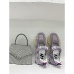 Eytys Fashion Mesh Cowhide Latex Shoes For Women Purple