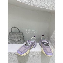 Eytys Fashion Mesh Cowhide Latex Shoes For Women Purple
