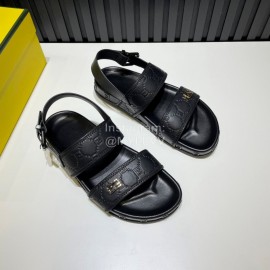 Fendi Black Embossed Leather Scandals For Men