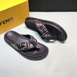 Fendi Classic Printed Calf Leather Flip Flops For Men 