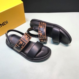 Fendi Classic Printed Calf Leather Scandals For Men Brown