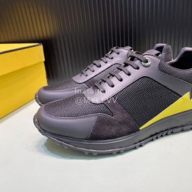 Fendi Mesh Leather Sneakers With Bag Bugs Eyes For Men Black