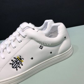 Fendi Embroidered Calf Leather Casual Sneakers For Men