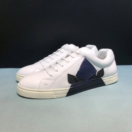 Fendi Summer Leather Casual Sneakers With Bag Bugs Eyes For Men Navy