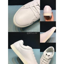 Fendi White Leather Casual Sneakers For Men 