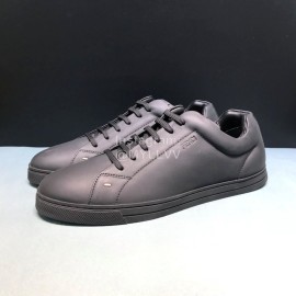 Fendi Black Leather Casual Sneakers For Men 