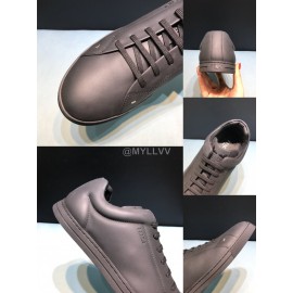 Fendi Black Leather Casual Sneakers For Men 