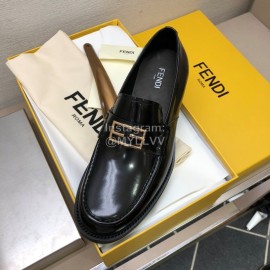 Fendi Calf Leather Shoes For Men Black