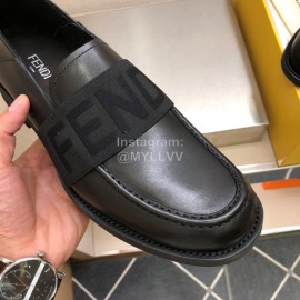 Fendi Black Calf Leather Casual Shoes For Men