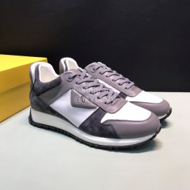 Fendi Matte Calfskin Casual Sneakers For Men Gray