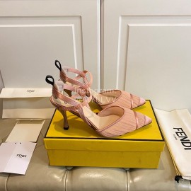 Fendi Fashion High Heel Sandals For Women Pink