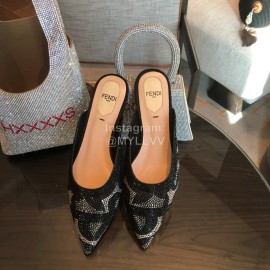Fendi Spring Summer Shining Sequin Pointed New High Heel Sandals For Women