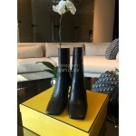 Fendi Fashion Black Embossed High Heel Boots For Women 